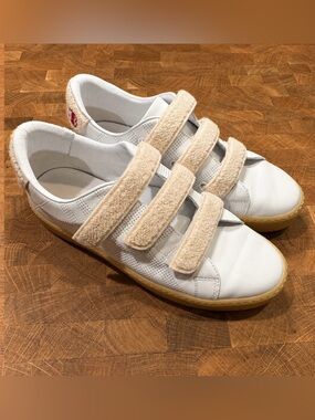 Burberry White Leather Shearling Velcro Sneakers Women’s EU 38 US 7.5/8